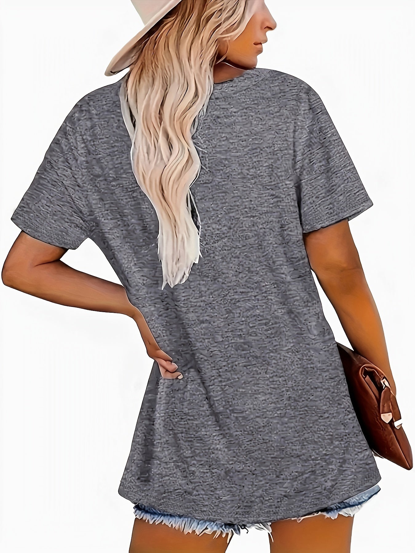 Womens Nope Not Today Letter Print T-shirt - Relaxed Casual Style with Comfortable Crew Neck & Short Sleeves - Trendy Fashion Garment for Everyday Wear