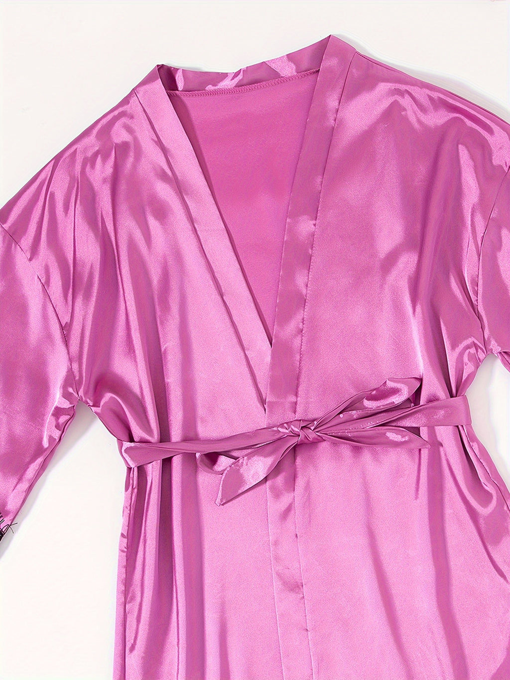 Three-Piece Elegant Solid Satin Lounge Set