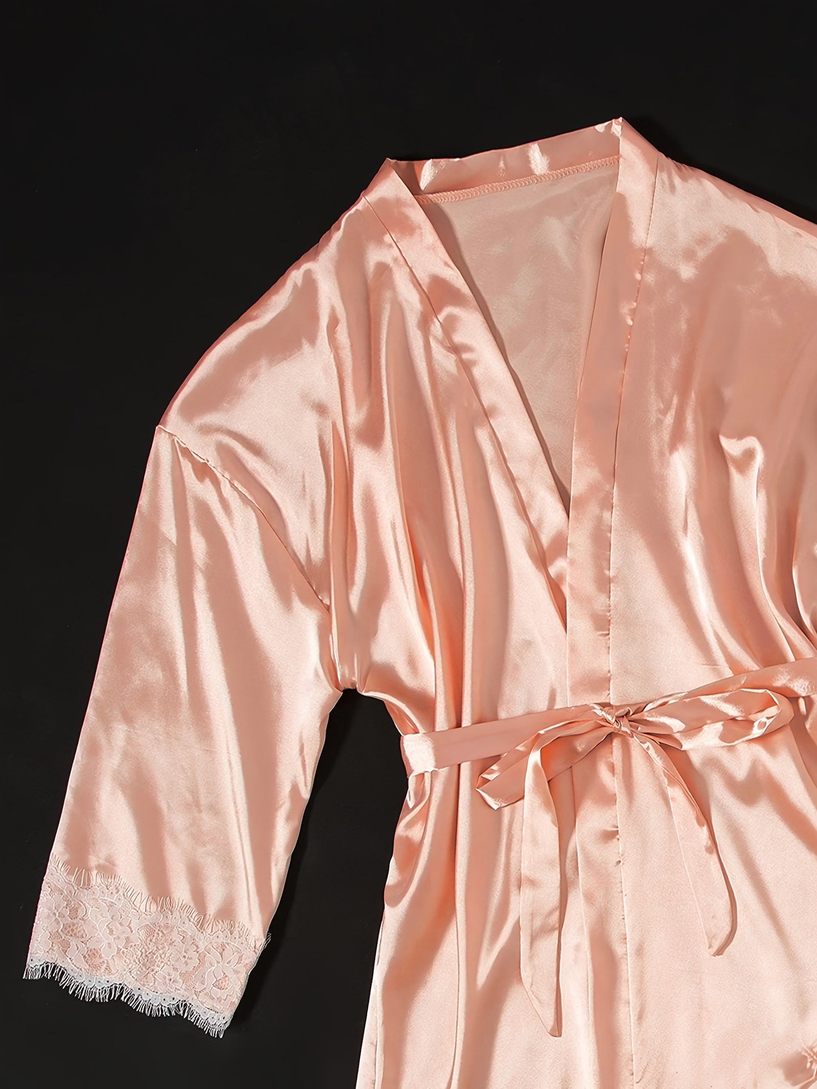 Three-Piece Elegant Solid Satin Lounge Set