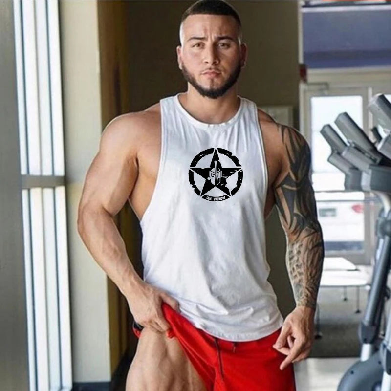 Gym Warriors Cotton Gym Tank Tops Men Sleeveless Tanktops For Boy Bodybuilding Clothing Undershirt Fitness Stringer workout Vest