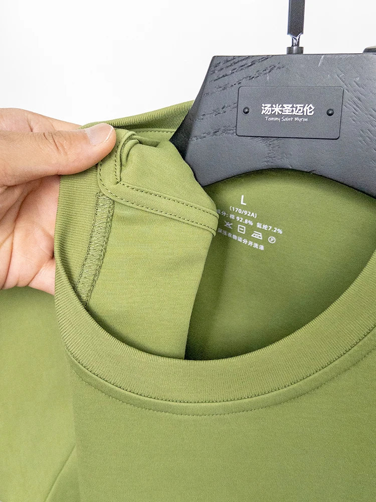 Cotton High End Brand Summer New Short Sleeved T-shirt High Quality Casual men Embroidered Classic Versatile O Neck Korean Top