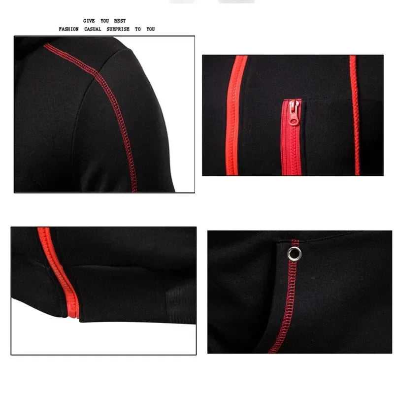 Men's casual zipper jacket hooded jumper + sweatpants