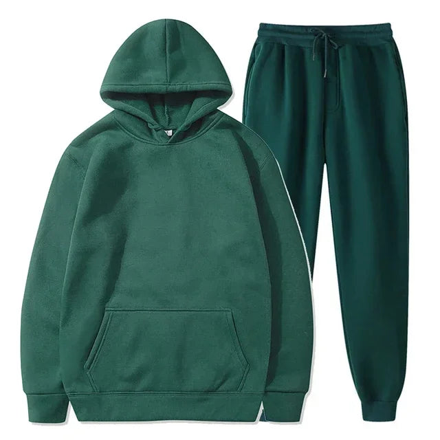 Basic Fleece Hoodies And Sweat Pants Set Men Jogger Wholesale Track Suit Sportswear Tracksuits Unisex Ensemble Jogging Homme