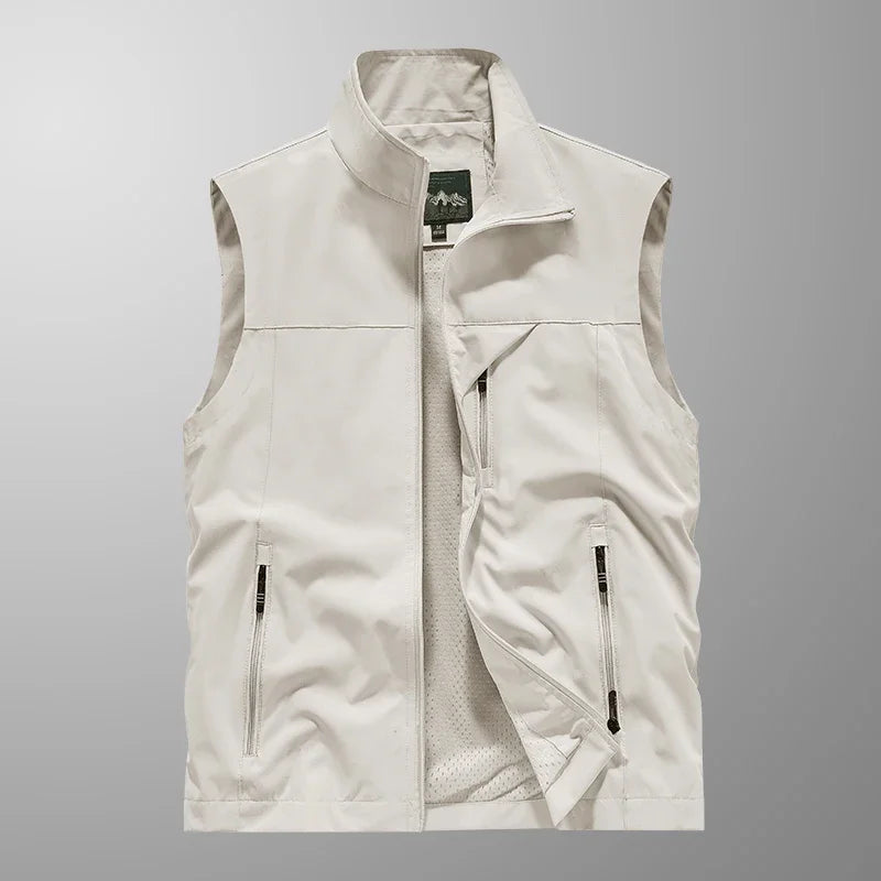 Summer Vest Men's Work Vest Large Size Golf Sleeveless Jacket Tactical windbreaker Hunting Camping Fishing waterproof Coat Parka