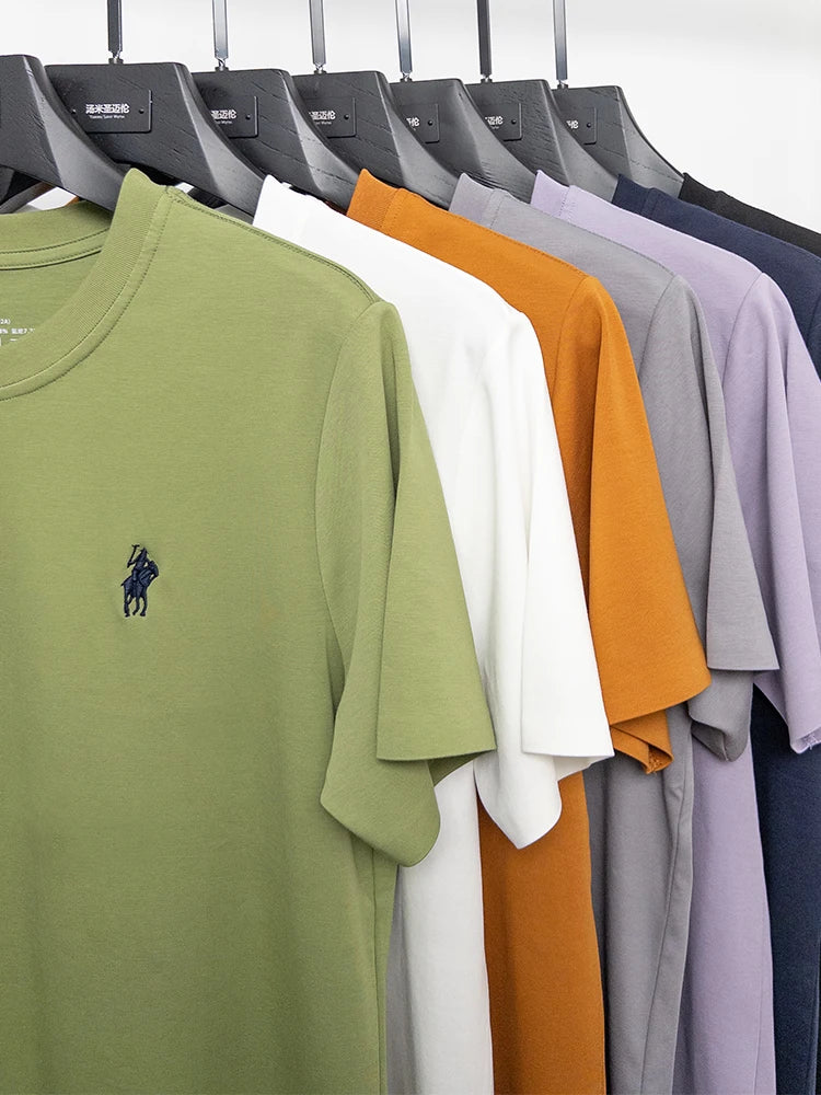 Cotton High End Brand Summer New Short Sleeved T-shirt High Quality Casual men Embroidered Classic Versatile O Neck Korean Top