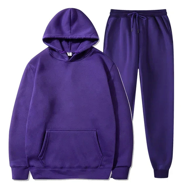 Basic Fleece Hoodies And Sweat Pants Set Men Jogger Wholesale Track Suit Sportswear Tracksuits Unisex Ensemble Jogging Homme