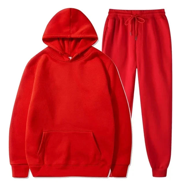 Basic Fleece Hoodies And Sweat Pants Set Men Jogger Wholesale Track Suit Sportswear Tracksuits Unisex Ensemble Jogging Homme