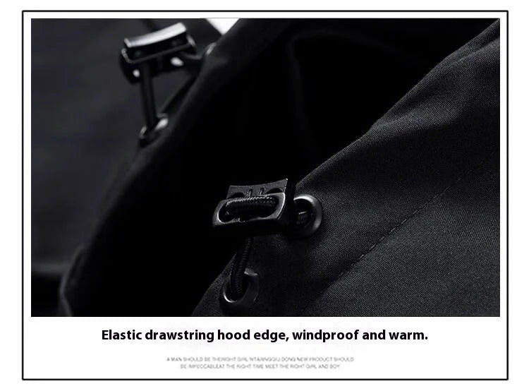 Jeep Spirit Jacket Men Autumn Winter Plus Down Warm Hooded Sports Top New Versatile Casual Coat