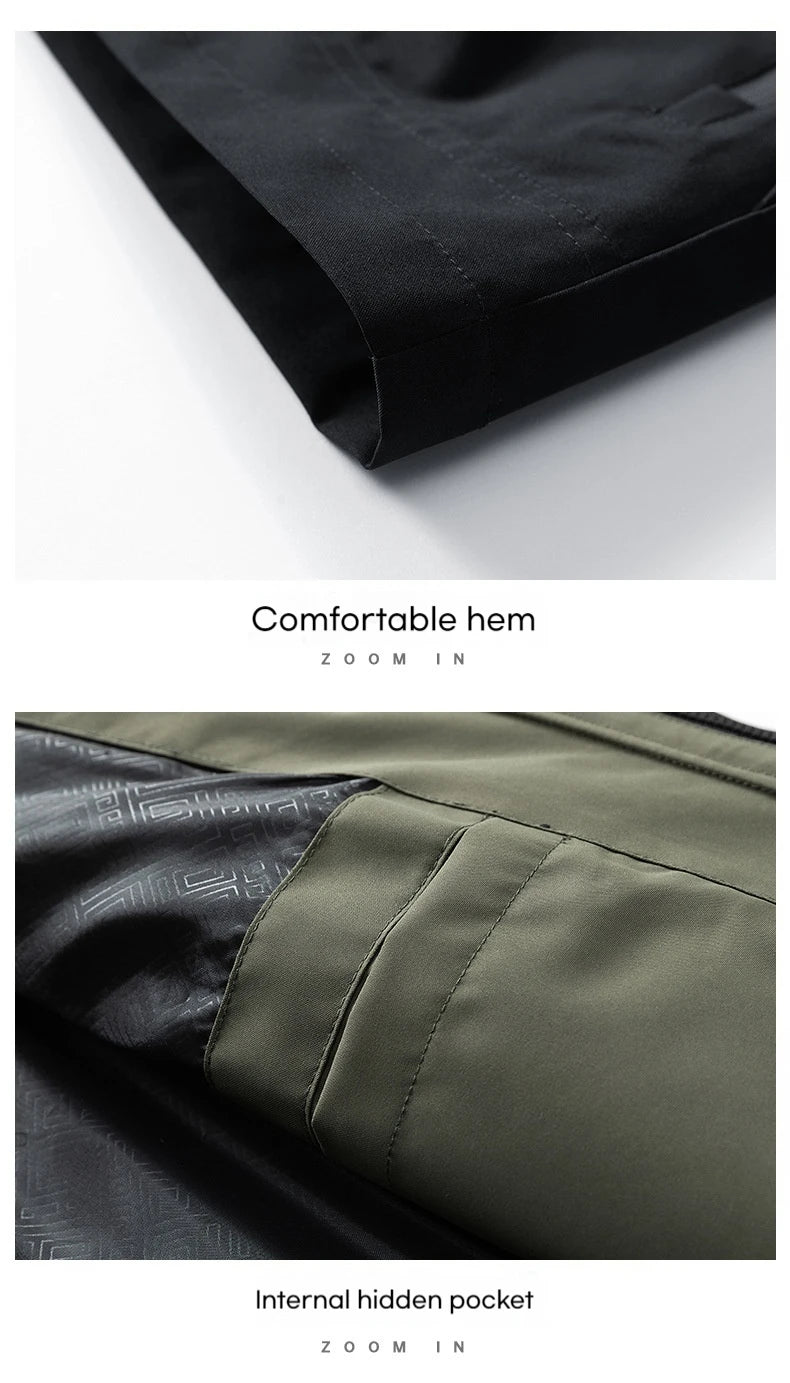 Windbreaker Cargo Jackets For Men Motorcycle Military Clothing Waterproof Male Hooded Jacket Camping Outdoor Hiking Men's Coat