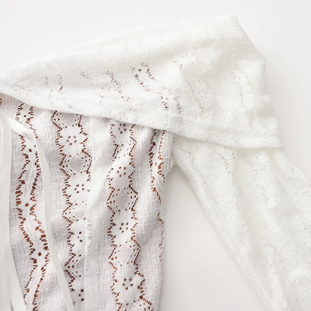 Suninheart White Evening Dresses for Events Red Long Sleeve Lace Elegant Party Dresses