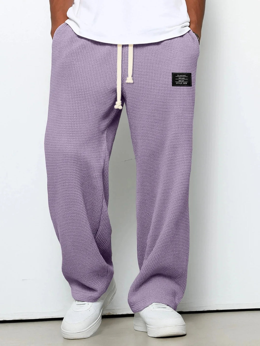 Loose Drape Straight-leg Sweatpants, Casual
