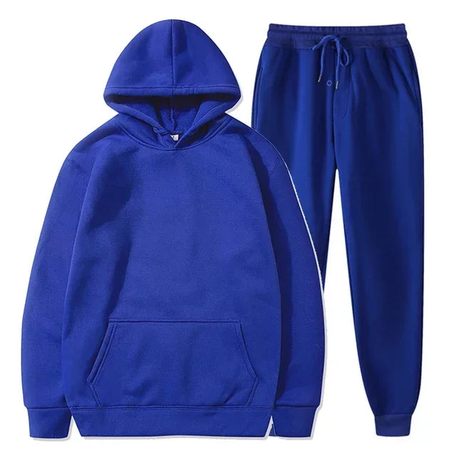 Basic Fleece Hoodies And Sweat Pants Set Men Jogger Wholesale Track Suit Sportswear Tracksuits Unisex Ensemble Jogging Homme
