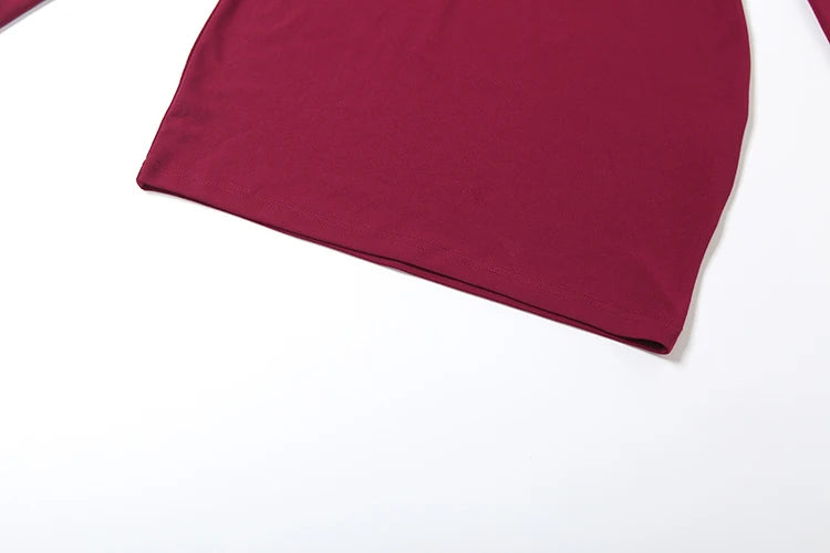 Kliou Female Elegant Mini Dress Autumn Trend Slash Neck Backless Full Sleeve Wrap Hip Street Fashion Basic Classic Style Bodycon