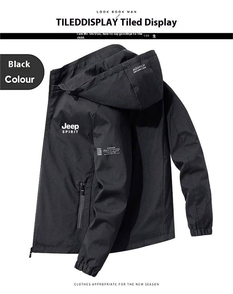 Jeep Spirit Jacket Men Autumn Winter Plus Down Warm Hooded Sports Top New Versatile Casual Coat