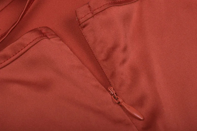 European and American Spring/Summer New Style Sling Women's Elegant Dress Split Solid Color Dress