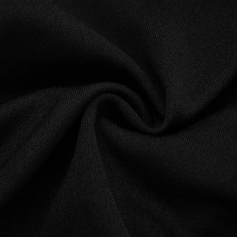 Elegant Deep V Neck Ruched Mini Autumn Long Sleeve Slim High Waist Fashion Patchwork