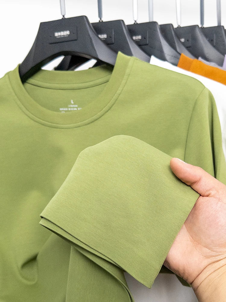 Cotton High End Brand Summer New Short Sleeved T-shirt High Quality Casual men Embroidered Classic Versatile O Neck Korean Top