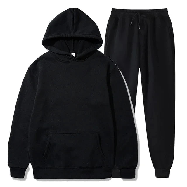 Basic Fleece Hoodies And Sweat Pants Set Men Jogger Wholesale Track Suit Sportswear Tracksuits Unisex Ensemble Jogging Homme