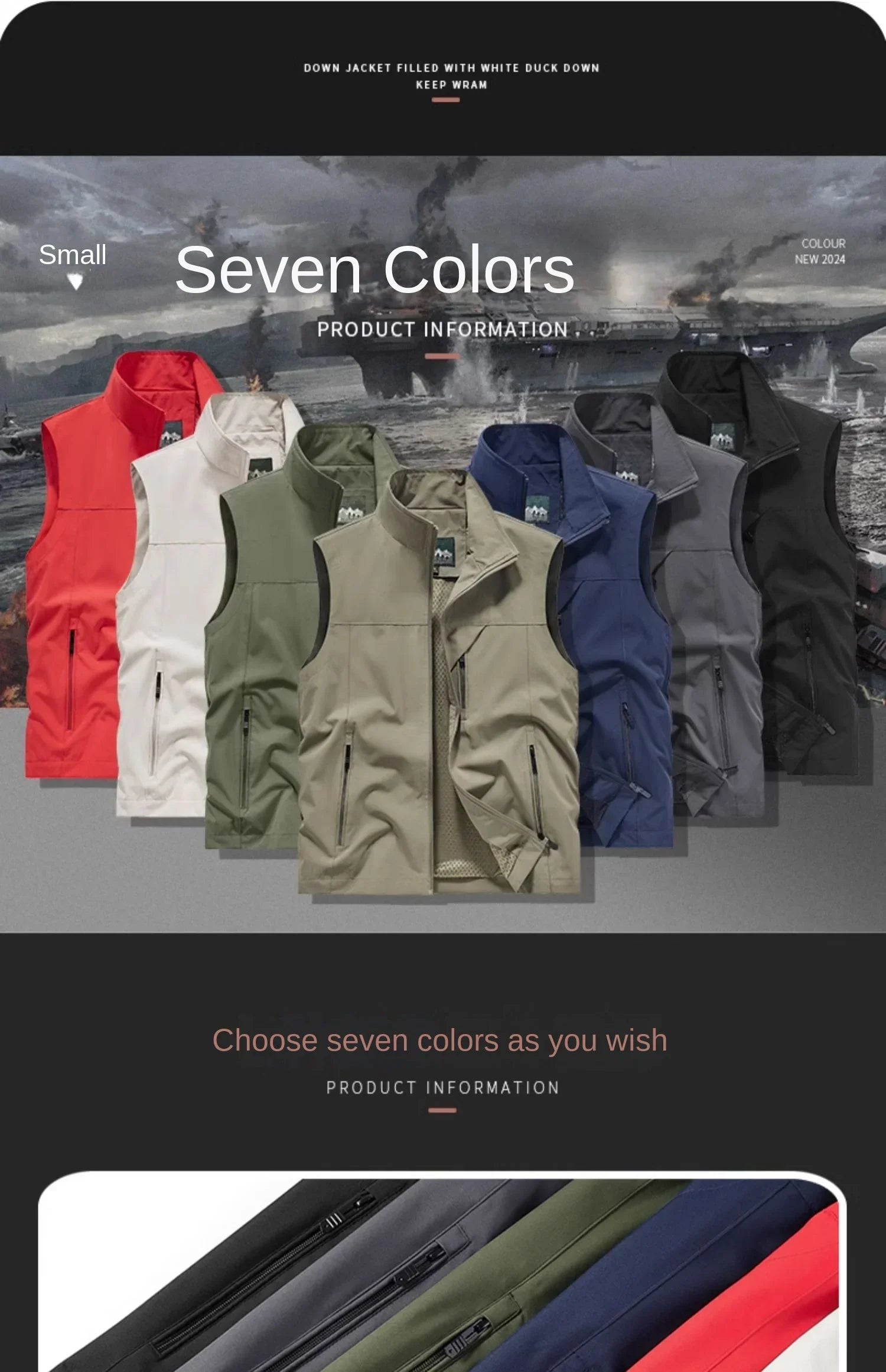 Summer Vest Men's Work Vest Large Size Golf Sleeveless Jacket Tactical windbreaker Hunting Camping Fishing waterproof Coat Parka