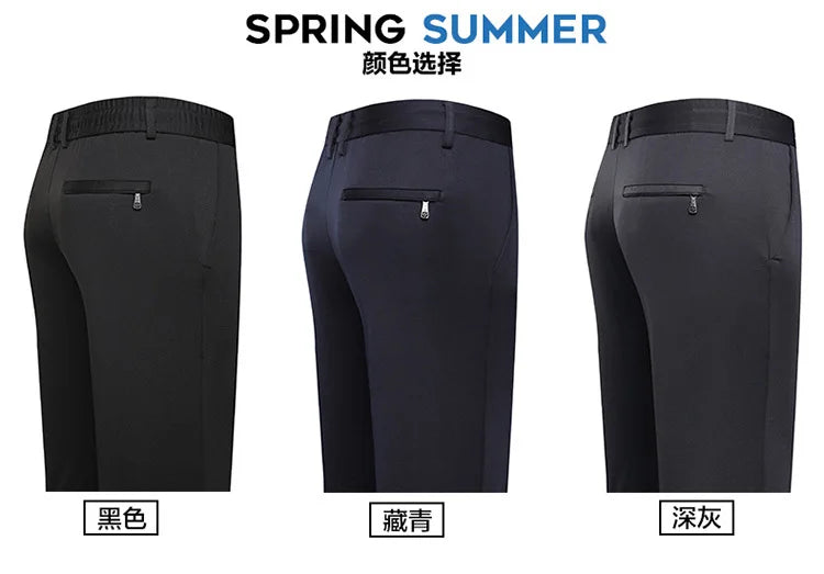 Men's Oversize Business Pants New Elastic Waist Formal Trousers Plus size