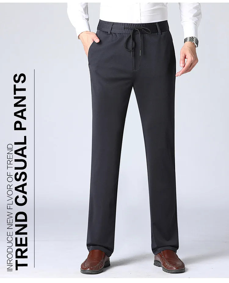 Men's Oversize Business Pants New Elastic Waist Formal Trousers Plus size