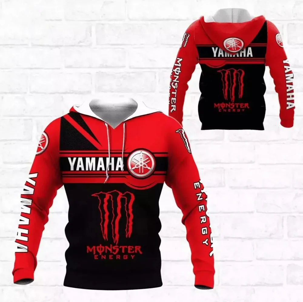 New 3D Printed Yamaha Motorcycle Off road Hoodie for Extreme Sports Adventure Men's and Women's Hoodies