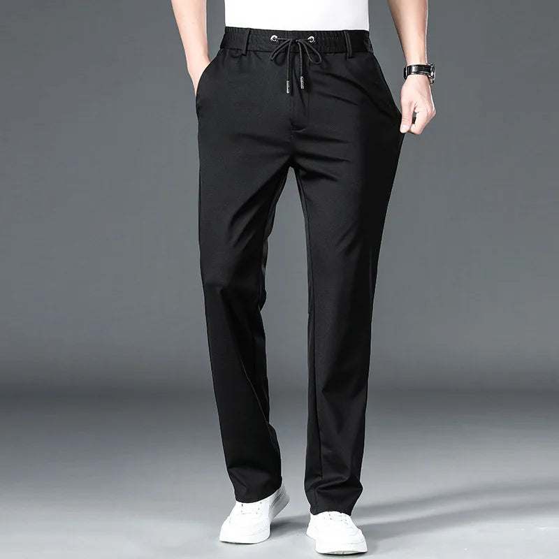 Men's Oversize Business Pants New Elastic Waist Formal Trousers Plus size