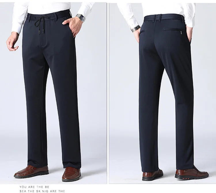 Men's Oversize Business Pants New Elastic Waist Formal Trousers Plus size