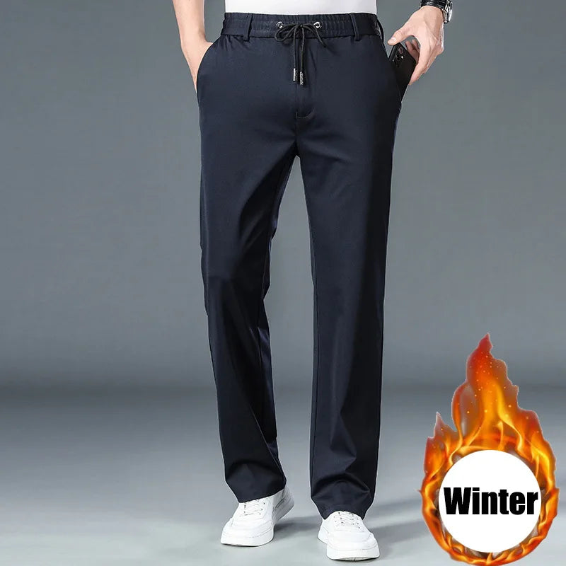 Men's Oversize Business Pants New Elastic Waist Formal Trousers Plus size