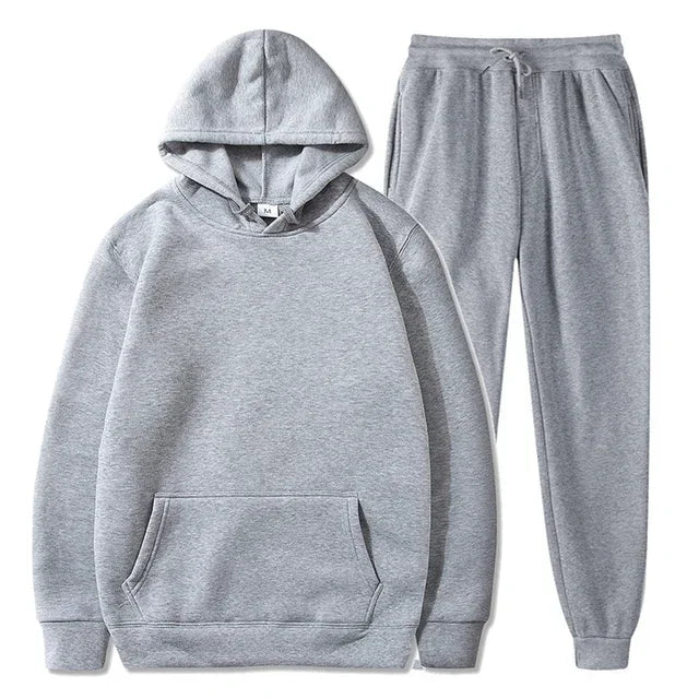 Basic Fleece Hoodies And Sweat Pants Set Men Jogger Wholesale Track Suit Sportswear Tracksuits Unisex Ensemble Jogging Homme