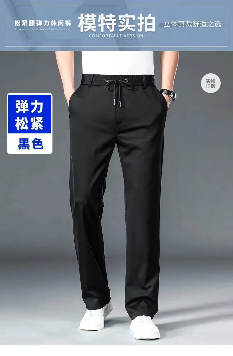 Men's Oversize Business Pants New Elastic Waist Formal Trousers Plus size