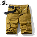 New Men Summer Outdoor Leisure Buttons Cargo Style Shorts Men Solid Straight Cotton Comfortable Fashion Design Short Pants Male