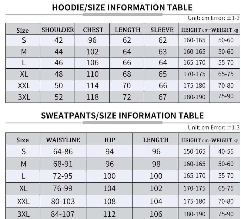 Men's casual zipper jacket hooded jumper + sweatpants