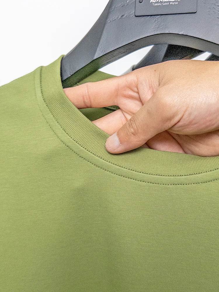 Cotton High End Brand Summer New Short Sleeved T-shirt High Quality Casual men Embroidered Classic Versatile O Neck Korean Top