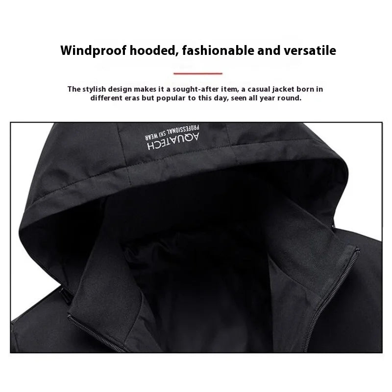 Jeep Spirit Jacket Men Autumn Winter Plus Down Warm Hooded Sports Top New Versatile Casual Coat