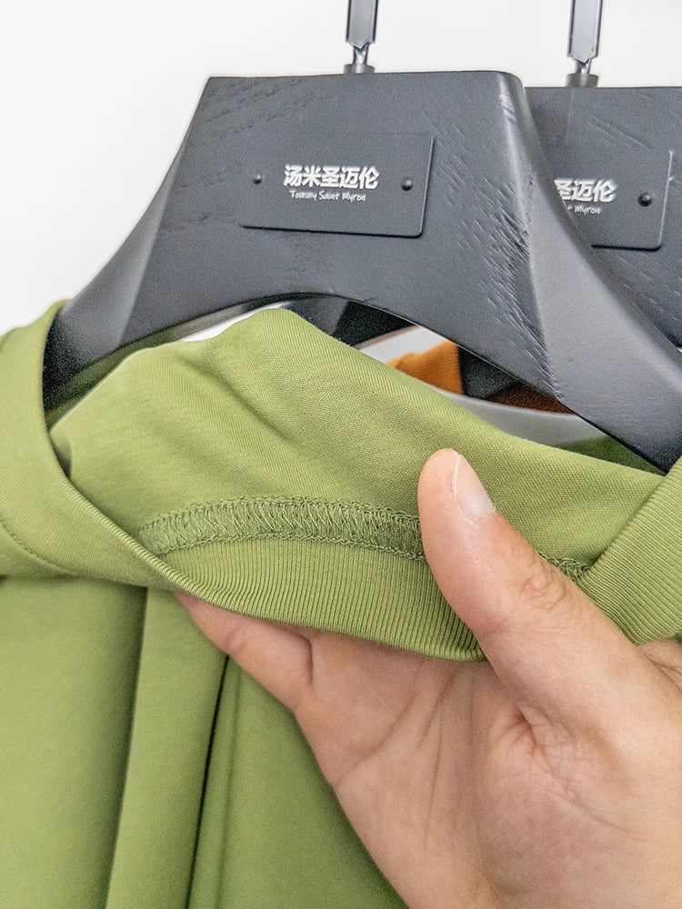 Cotton High End Brand Summer New Short Sleeved T-shirt High Quality Casual men Embroidered Classic Versatile O Neck Korean Top