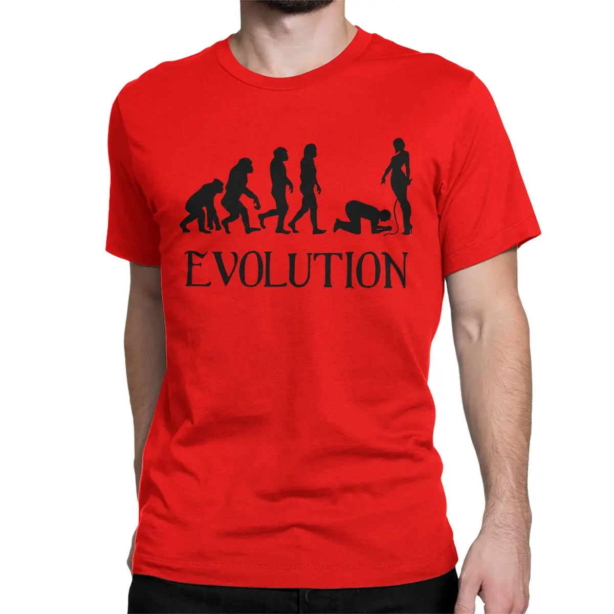 Femdom BDSM Evolution Fitted Scoop T-Shirts for Men Women Crazy 100% Cotton Tees O Neck Short Sleeve T Shirt 4XL 5XL Clothing