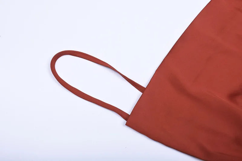 European and American Spring/Summer New Style Sling Women's Elegant Dress Split Solid Color Dress