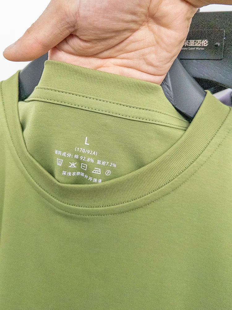 Cotton High End Brand Summer New Short Sleeved T-shirt High Quality Casual men Embroidered Classic Versatile O Neck Korean Top