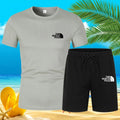 2025 New Trend Summer Men's Suit Hot Casual Fashion sportswear Beach print short-sleeved T-shirt suit jogging