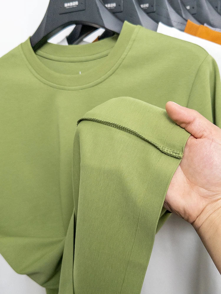 Cotton High End Brand Summer New Short Sleeved T-shirt High Quality Casual men Embroidered Classic Versatile O Neck Korean Top