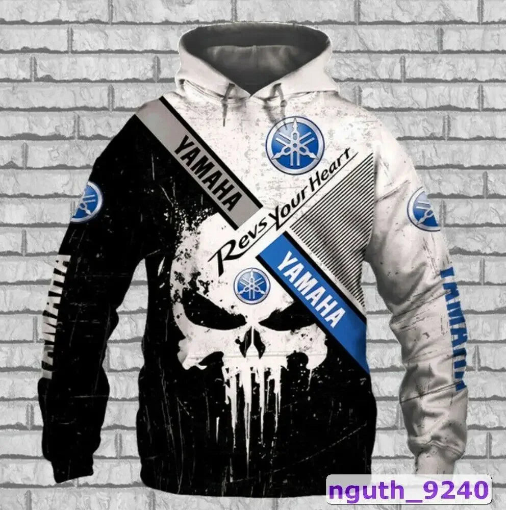 New 3D Printed Yamaha Motorcycle Off road Hoodie for Extreme Sports Adventure Men's and Women's Hoodies
