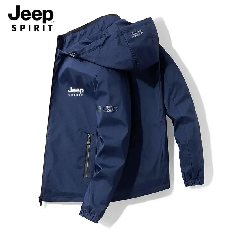 Jeep Spirit Jacket Men Autumn Winter Plus Down Warm Hooded Sports Top New Versatile Casual Coat