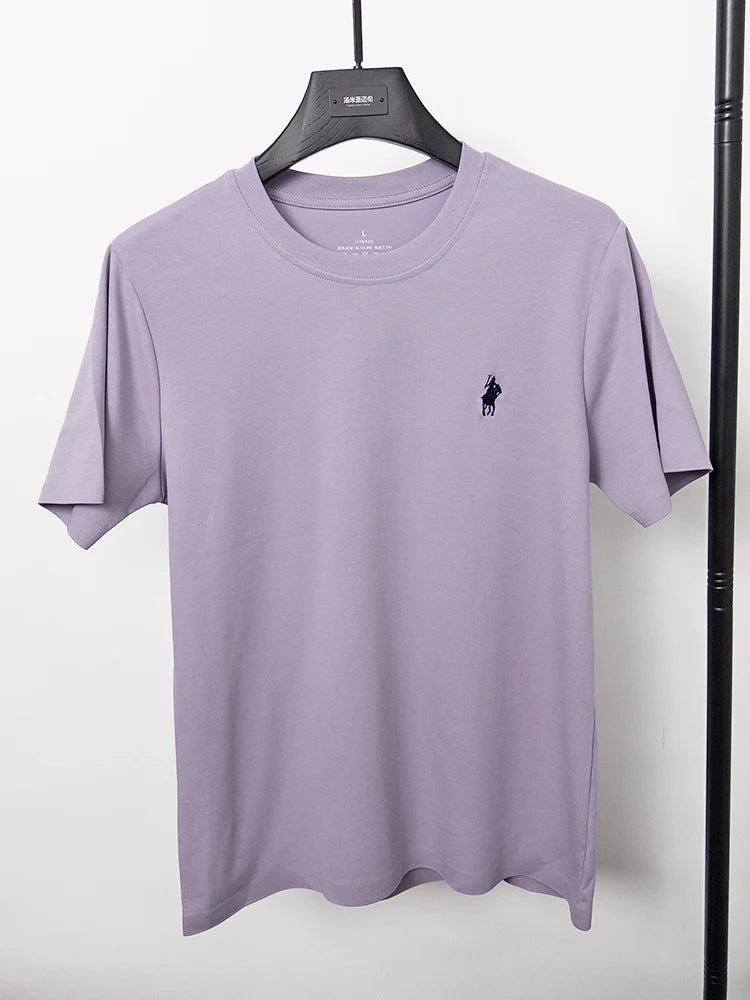 Cotton High End Brand Summer New Short Sleeved T-shirt High Quality Casual men Embroidered Classic Versatile O Neck Korean Top