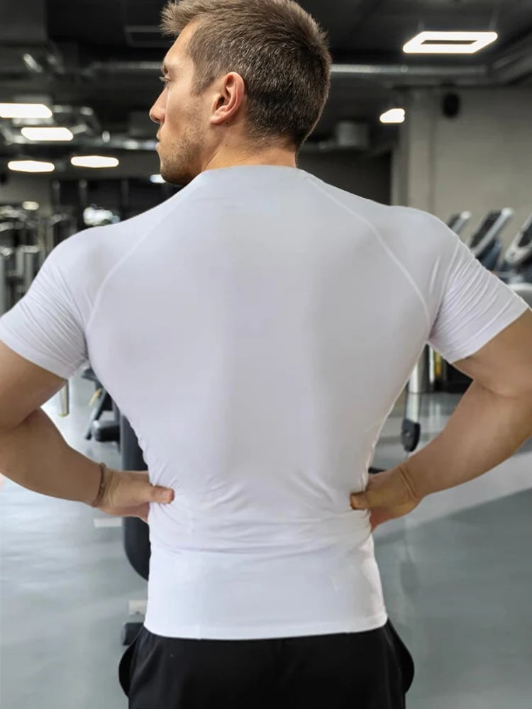 Fitness Mens T Shirt Short Sleeve Muscle Joggers Bodybuilding Tshirt