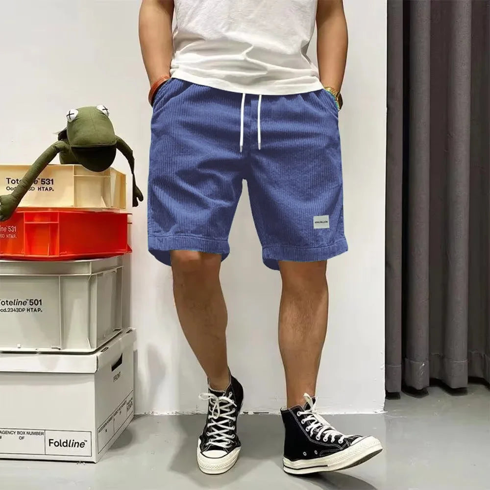 Men's Summer Shorts Corduroy Short Pants Baggy Loose Basketball Shorts Casual Male Sweatpants Elastic Waist Sports Shorts