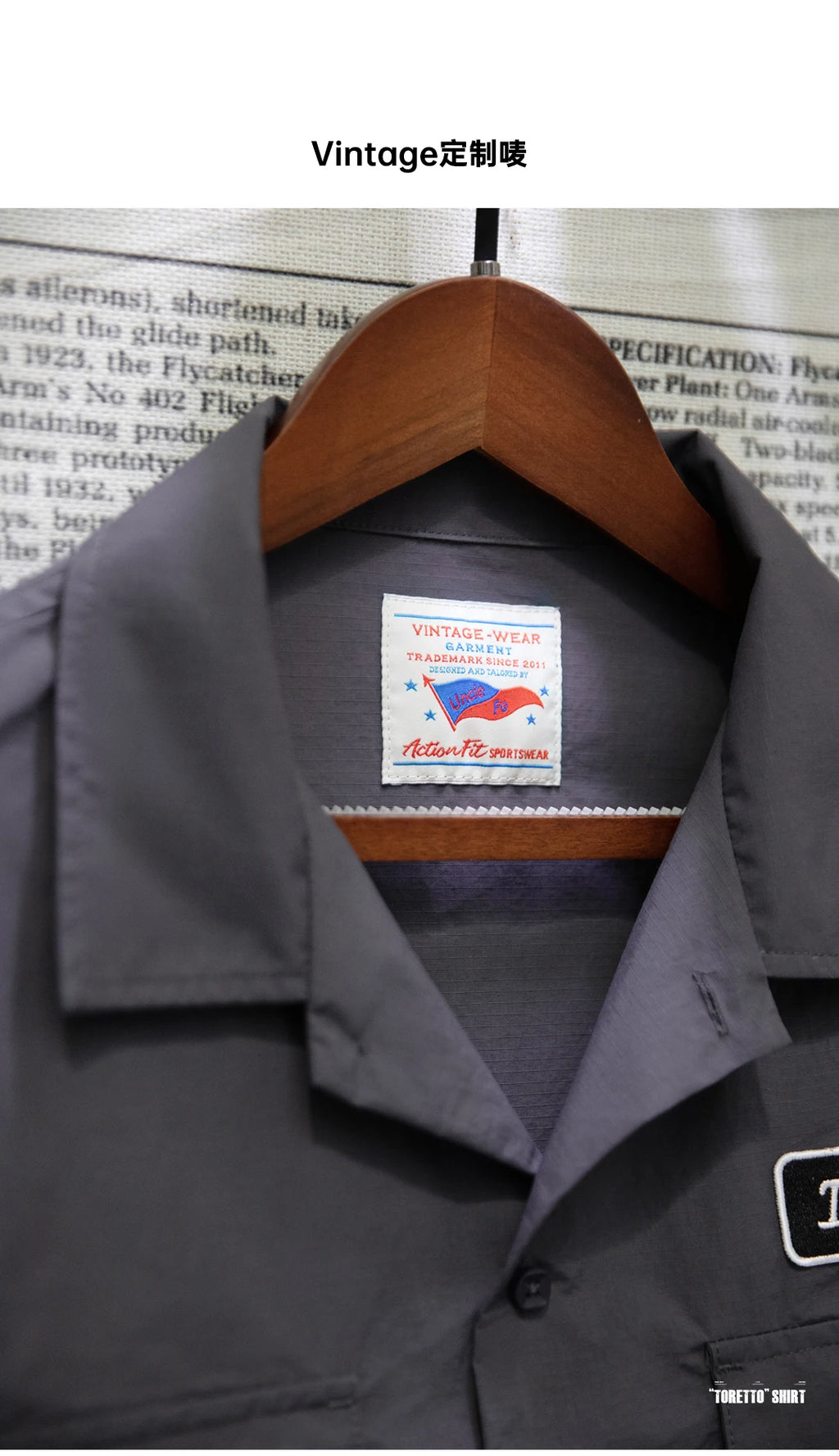 Maden Retro Toretto Short-sleeved Shirt Dark Gray Single-Breasted Large Size Lapel Thin Shirt for Men's Summer Tops