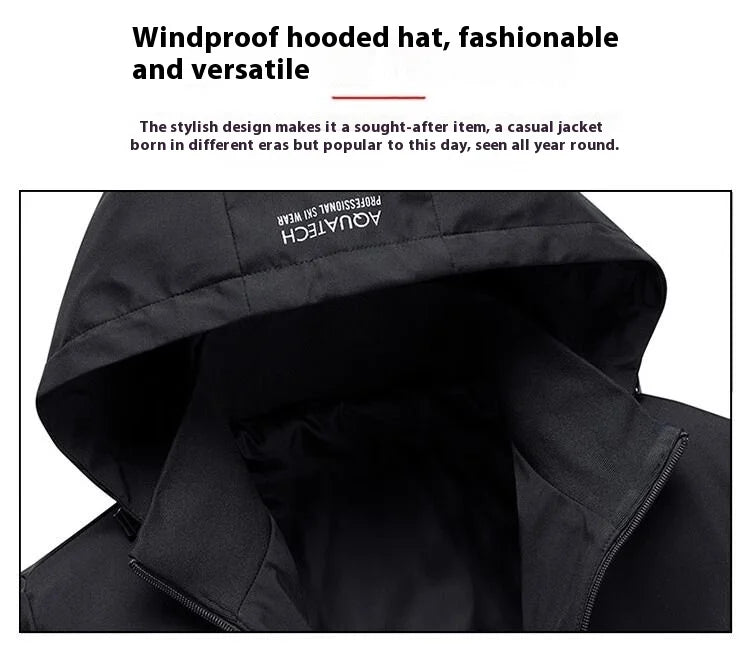 Jeep Spirit Jacket Men Autumn Winter Plus Down Warm Hooded Sports Top New Versatile Casual Coat