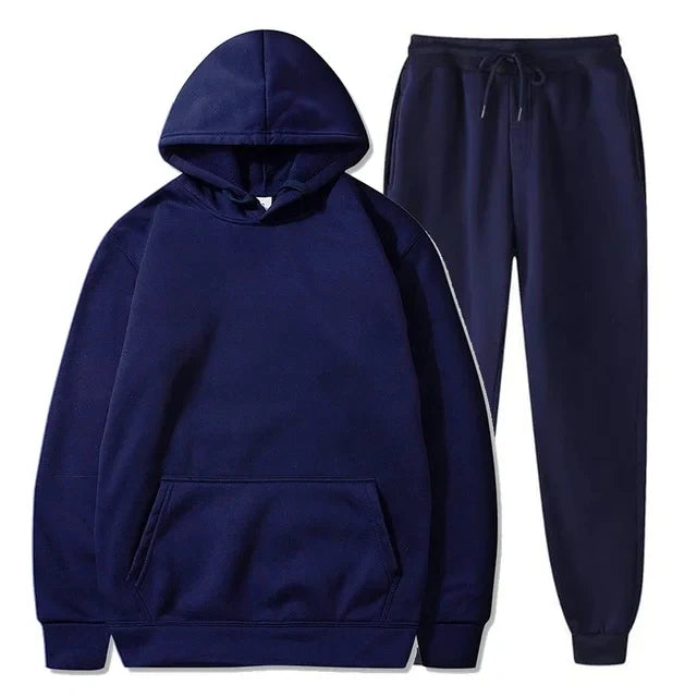Basic Fleece Hoodies And Sweat Pants Set Men Jogger Wholesale Track Suit Sportswear Tracksuits Unisex Ensemble Jogging Homme
