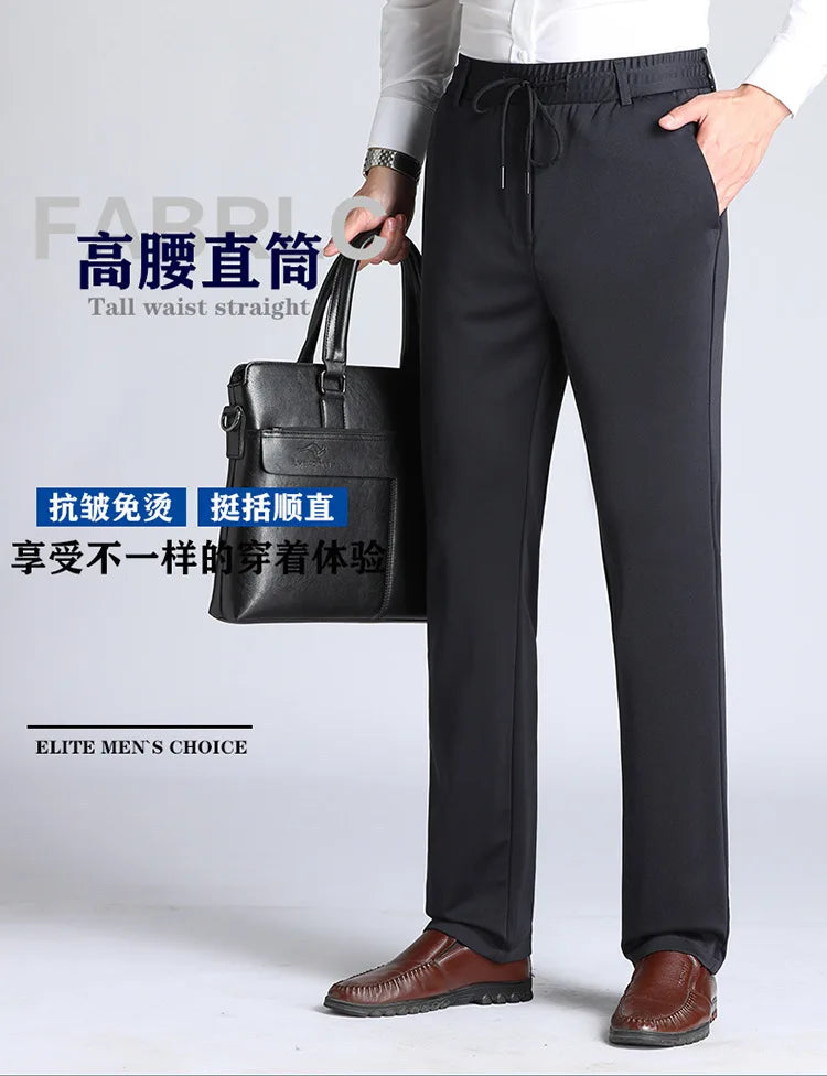 Men's Oversize Business Pants New Elastic Waist Formal Trousers Plus size